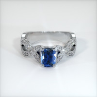 1.03 Ct. Blue Sapphire Ring, 10K White Gold 1