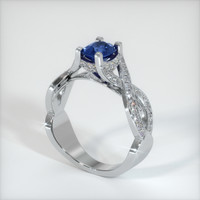 1.03 Ct. Blue Sapphire Ring, 10K White Gold 2