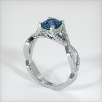 1.18 Ct. Greenish Blue Sapphire Ring, 10K White Gold 2