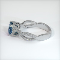 1.18 Ct. Greenish Blue Sapphire Ring, 10K White Gold 4