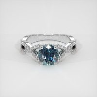 1.59 Ct. Greenish Blue Sapphire Ring, 10K White Gold 1