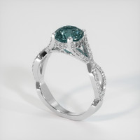 1.59 Ct. Greenish Blue Sapphire Ring, 10K White Gold 2