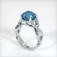 6.99 Ct. Greyish Blue Sapphire Ring, 10K White Gold 2