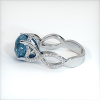 6.99 Ct. Greyish Blue Sapphire Ring, 10K White Gold 4