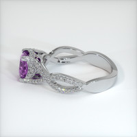 1.10 Ct. Purplish Pink Sapphire Ring, 10K White Gold 4