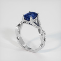 3.13 Ct. Sapphire Ring, 14K White Gold 2