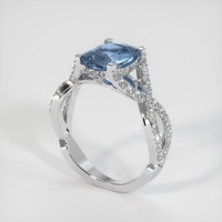 3.01 Ct. Sapphire Ring, 14K White Gold 2