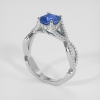 1.76 Ct. Blue Sapphire Ring, 14K White Gold 2
