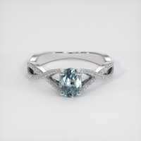 0.78 Ct. Sapphire Ring, 14K White Gold 1