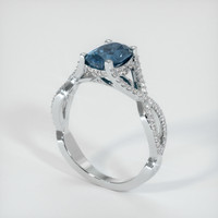 1.40 Ct. Sapphire Ring, 14K White Gold 2