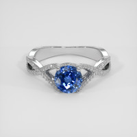1.16 Ct. Blue Sapphire Ring, 18K White Gold 1