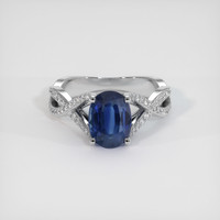 3.13 Ct. Sapphire Ring, 18K White Gold 1