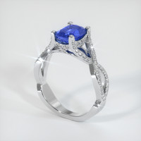 1.78 Ct. Sapphire Ring, 18K White Gold 2