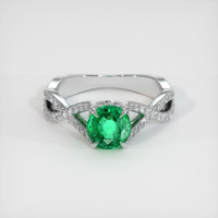 1.16 Ct. Emerald Ring, 18K White Gold 1