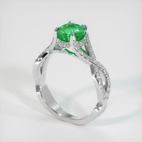 1.16 Ct. Emerald Ring, 18K White Gold 2