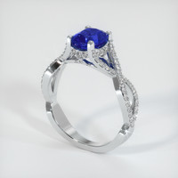 1.53 Ct. Blue Sapphire Ring, 18K White Gold 2