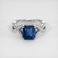 2.54 Ct. Sapphire Ring, 18K White Gold 1