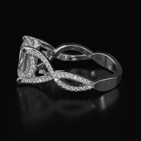 3.29 Ct. White Sapphire Ring, 18K White Gold 4