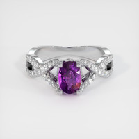 1.82 Ct. Purple Sapphire Ring, 18K White Gold 1