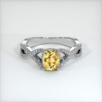 1.65 Ct. Yellow Sapphire Ring, 18K White Gold 1