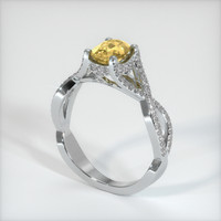 1.65 Ct. Yellow Sapphire Ring, 18K White Gold 2