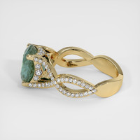 4.25 Ct. Greenish Blue Sapphire Ring, 10K Yellow Gold 4