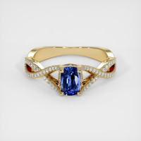 0.63 Ct. Sapphire Ring, 14K Yellow Gold 1