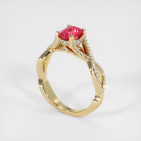 1.02 Ct. Reddish Pink Sapphire Ring, 14K Yellow Gold 2
