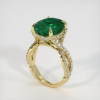5.26 Ct. Emerald Ring, 18K Yellow Gold 2