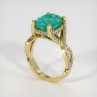 4.00 Ct. Emerald Ring, 18K Yellow Gold 2