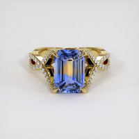 4.02 Ct. Bi Color Sapphire Ring, 18K Yellow Gold 1
