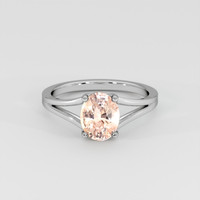 1.84 Ct. Peach Sapphire Ring, Platinum 950 1