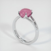 2.88 Ct. Reddish Pink Sapphire Ring, Platinum 950 2