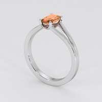 0.79 Ct. Padparadscha Sapphire Ring, Platinum 950 2