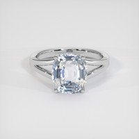 3.60 Ct. Bluish Grey Sapphire Ring, Platinum 950 1