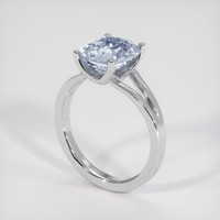 3.60 Ct. Bluish Grey Sapphire Ring, Platinum 950 2