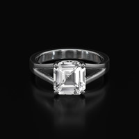 2.62 Ct. White Sapphire Ring, Platinum 950 1