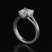 2.62 Ct. White Sapphire Ring, Platinum 950 2