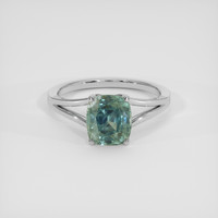 4.50 Ct. Bluish Green Sapphire Ring, Platinum 950 1