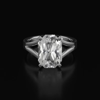 7.23 Ct. White Sapphire Ring, Platinum 950 1
