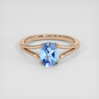 1.01 Ct. Blue Aquamarine Ring, 14K Rose Gold 1