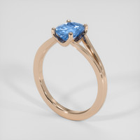 1.01 Ct. Blue Aquamarine Ring, 14K Rose Gold 2