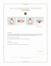 Ruby Ring 1.03 Ct. 14K Rose Gold Appraisal