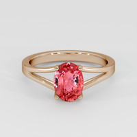 1.12 Ct. Padparadscha Sapphire Ring, 14K Rose Gold 1