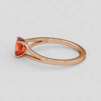 0.96 Ct. Padparadscha Sapphire Ring, 14K Rose Gold 4