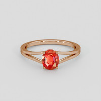 0.96 Ct. Padparadscha Sapphire Ring, 18K Rose Gold 1