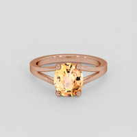 2.04 Ct. Peach Sapphire Ring, 18K Rose Gold 1