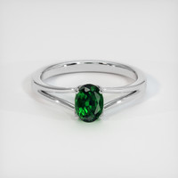 0.72 Ct. Green Chrome Tourmaline Ring, 10K White Gold 1