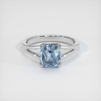 3.48 Ct. Greyish Blue Sapphire Ring, 10K White Gold 1