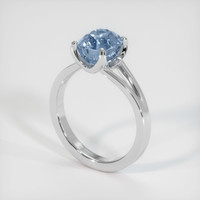 3.48 Ct. Greyish Blue Sapphire Ring, 10K White Gold 2